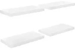vidaXL Schweberegale 4 Stk. Hochglanz-Wei&szlig; 50x23x3,8 cm MDF