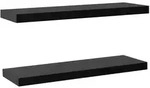 vidaXL Schweberegale 2 Stk. Schwarz 100x20x3,8 cm