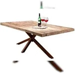SIT M&ouml;bel Esstisch 180 cm | 50 mm Tischplatte Teak natur | Gestell Metall...