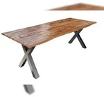 M&ouml;belliebling Esstisch Baumkante Massiv Mango naturfarben 260 x 100 silber...