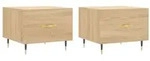vidaXL Couchtische 2 Stk. Sonoma-Eiche 50x50x40 cm Holzwerkstoff