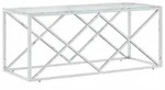 vidaXL Couchtisch 110x45x45 cm Edelstahl und Glas