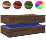 vidaXL Couchtisch mit LED-Leuchten Braun Eichen-Optik 90x50x40 cm