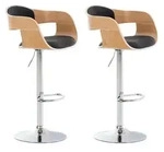 CLP 2er Set Barhocker Kingston Stoff natura/dunkelgrau
