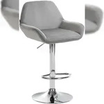 CLP Barhocker Braga Samt grau/chrom