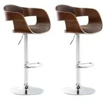 CLP 2er Set Barhocker Kingston Stoff walnuss/braun