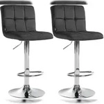 CLP 2er Set Barhocker Peru Samt Samt HBT: 94x46x47 cm dunkelgrau chrom
