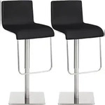 CLP 2er Set Barhocker Limon Kunstlederbezug Kunstleder HBT: 80x39x46 cm schwarz