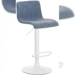CLP Barhocker Hover Stoff blau/Metall matt weiss