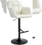 CLP Barhocker Natoma Stoff creme/Metall matt schwarz