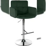 CLP Barhocker Los Angeles Samt Samt HBT: 93x60x56 cm dunkelgr&uuml;n chrom