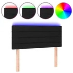 vidaXL LED Kopfteil Schwarz 100x5x78/88 cm Stoff