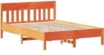 vidaXL Massivholzbett ohne Matratze Wachsbraun 135x190 cm Kiefernholz