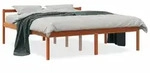 vidaXL Seniorenbett Wachsbraun 160x200 cm Massivholz Kiefer