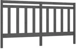 vidaXL Bett-Kopfteil Grau 206x4x100 cm Massivholz Kiefer