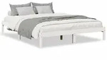 vidaXL Massivholzbett Extra Lang ohne Matratze Wei&szlig; 140x210 Kieferholz