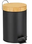 Relaxdays M&uuml;lleimer Bad, 3 l, Kosmetikeimer Absenkautomatik, Bambusdeckel,