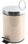 MSV Kosmetikeimer "Beige" M&uuml;lleimer Treteimer Abfalleimer - 3 Liter &ndash; mit