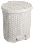 keeeper &ndash; 11,5 l M&uuml;lleimer mit Rattandeckel, Nordic White, 27,5 x 29 x 32,5 cm