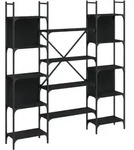vidaXL B&uuml;cherregal Schwarz 155,5x24x166,5 cm Holzwerkstoff