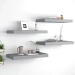 vidaXL Schweberegale 4 Stk. Grau 50x23x3,8 cm MDF