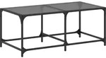 vidaXL Couchtisch mit Glasplatte Schwarz 98,5x50x40 cm Stahl