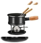 M&Auml;SER K&auml;sefondueset 5-tlg. 16 cm schwarz Emaille f&uuml;r 2 Personen, postsicher