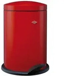 Wesco Treteimer Base Softer 116, Bad Abfalleimer, M&uuml;lleimer, Stahlblech, Rot, 13 L,