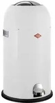 Wesco Kickmaster Treteimer, Abfalleimer, M&uuml;lleimer, Stahlblech, Wei&szlig; Matt, 33 L,
