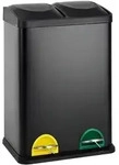 SVITA TC2X20 K&uuml;cheneimer Office 40L Trennm&uuml;lleimer M&uuml;lltrennung Stahl Schwarz