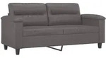 vidaXL 2-Sitzer-Sofa Grau 140 cm Kunstleder