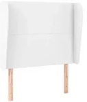 vidaXL Kopfteil mit Ohren Wei&szlig; 83x23x118/128 cm Kunstleder