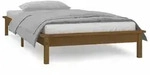 vidaXL Massivholzbett mit LED-Beleuchtung Honigbraun 90x200 cm
