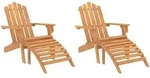 vidaXL Adirondack-Gartenst&uuml;hle mit Fu&szlig;teilen 2 Stk. Massivholz Akazie