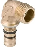Geberit &Uuml;bergangsbogen Mepla &Oslash; 20 mm x R 1/2 90&deg; mit AG Rotguss