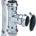 VIEGA T-St&uuml;ck reduziert Prestabo Stahl verzinkt 28x18x28mm