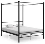 vidaXL Himmelbett Schwarz Metall 160x200 cm