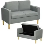 HOMCOM - 2 Sitzer Sofa - 117L x 63B x 79H cm - grau