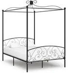 vidaXL Himmelbett-Gestell Schwarz Metall 120 x 200 cm