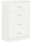 FineBuy Sideboard FB52330 Wei&szlig; Hochglanz 60x90x30 cm Schubladenkommode Anrichte