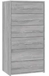 vidaXL Sideboard mit 6 Schubladen Grau Sonoma 50x34x96cm Holzwerkstoff