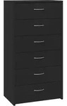 vidaXL Sideboard mit 6 Schubladen Schwarz 50x34x96 cm Holzwerkstoff