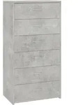 vidaXL Sideboard mit 6 Schubladen Betongrau 50x34x96 cm Holzwerkstoff