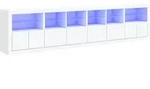 vidaXL Sideboard mit LED-Leuchten Wei&szlig; 283x37x67 cm