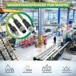 InLine&reg; Industrie Netzwerkkabel, M12 8-pin X-kodiert St./St. Cat.6A PUR, 1m