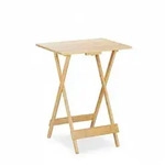 Relaxdays Klapptisch Bambus, f&uuml;r Wohnzimmer, Balkon & Terrasse, HxBxT: 63,5 x 48 x