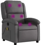 vidaXL Massagesessel Grau Echtleder