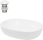 LuxeBath ECD Germany Aufsatzwaschbecken Keramik Wei&szlig; 600&times;420&times;145 mm, ohne