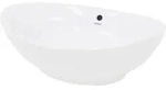 LuxeBath ECD Germany Aufsatzwaschbecken Keramik Wei&szlig; 590 &times; 390 &times; 200 mm, oval &ndash;
