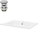 LuxeBath ML-Design Einbau-/Aufsatzwaschbecken Keramik Wei&szlig; 61&times;46&times;16,5 cm, mit